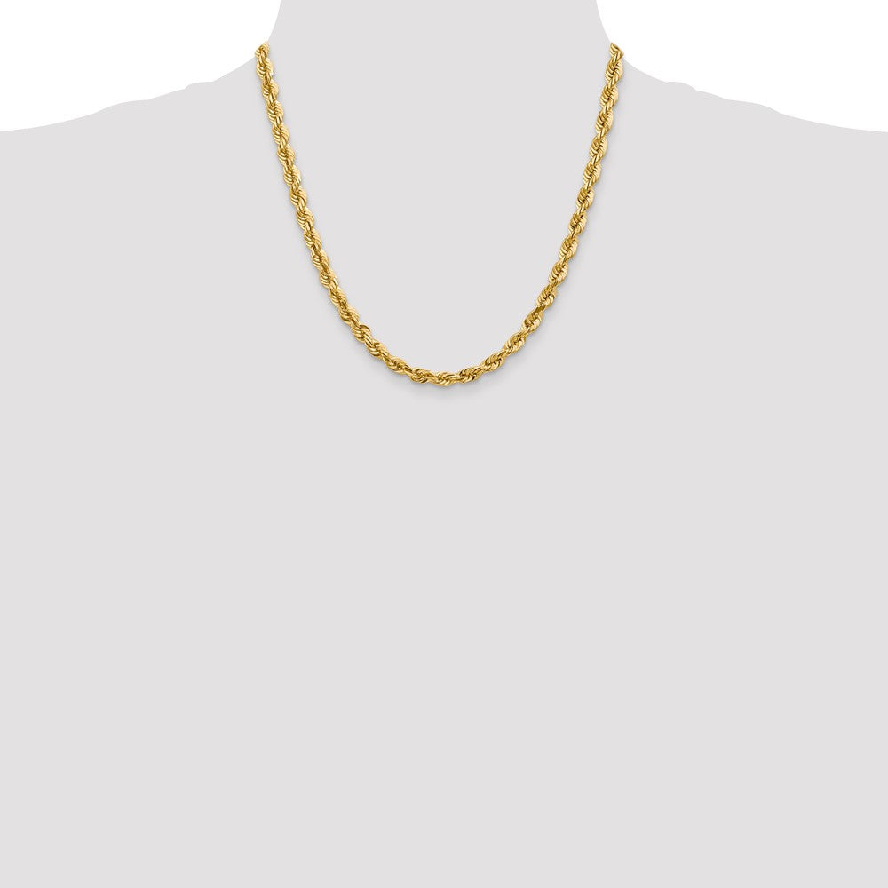 14k Yellow Gold 5.5 mm Diamond-cut Rope with Lobster Clasp Chain (41.44 grams)