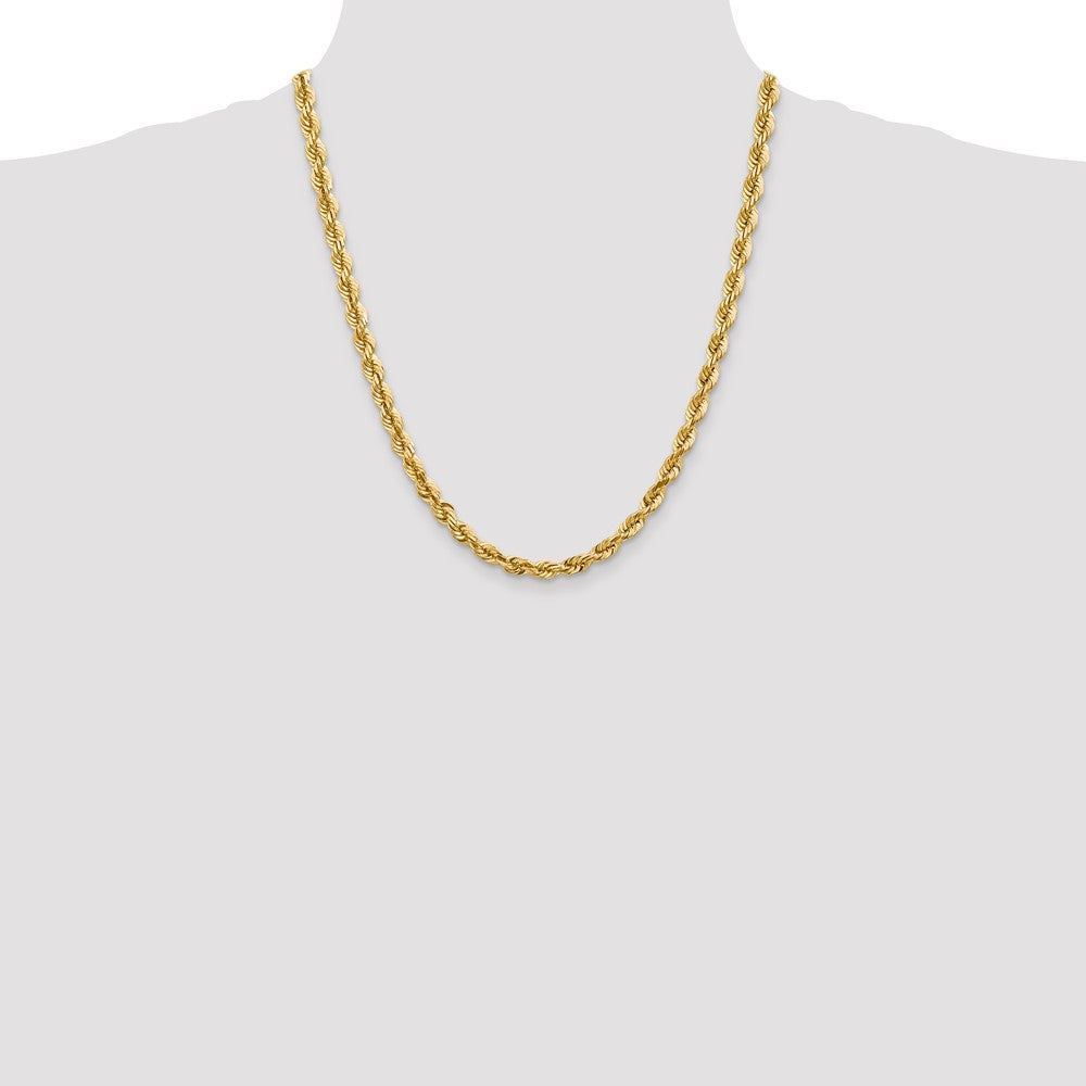 14k Yellow Gold 5.5 mm Diamond-cut Rope with Lobster Clasp Chain (41.44 grams)