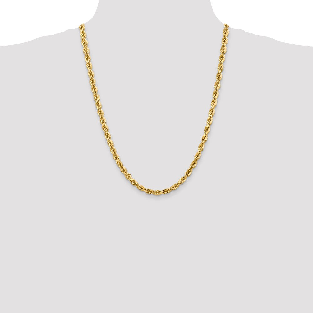 14k Yellow Gold 5.5 mm Diamond-cut Rope with Lobster Clasp Chain (41.44 grams)