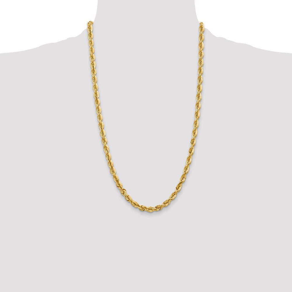 14k Yellow Gold 5.5 mm Diamond-cut Rope with Lobster Clasp Chain (41.44 grams)