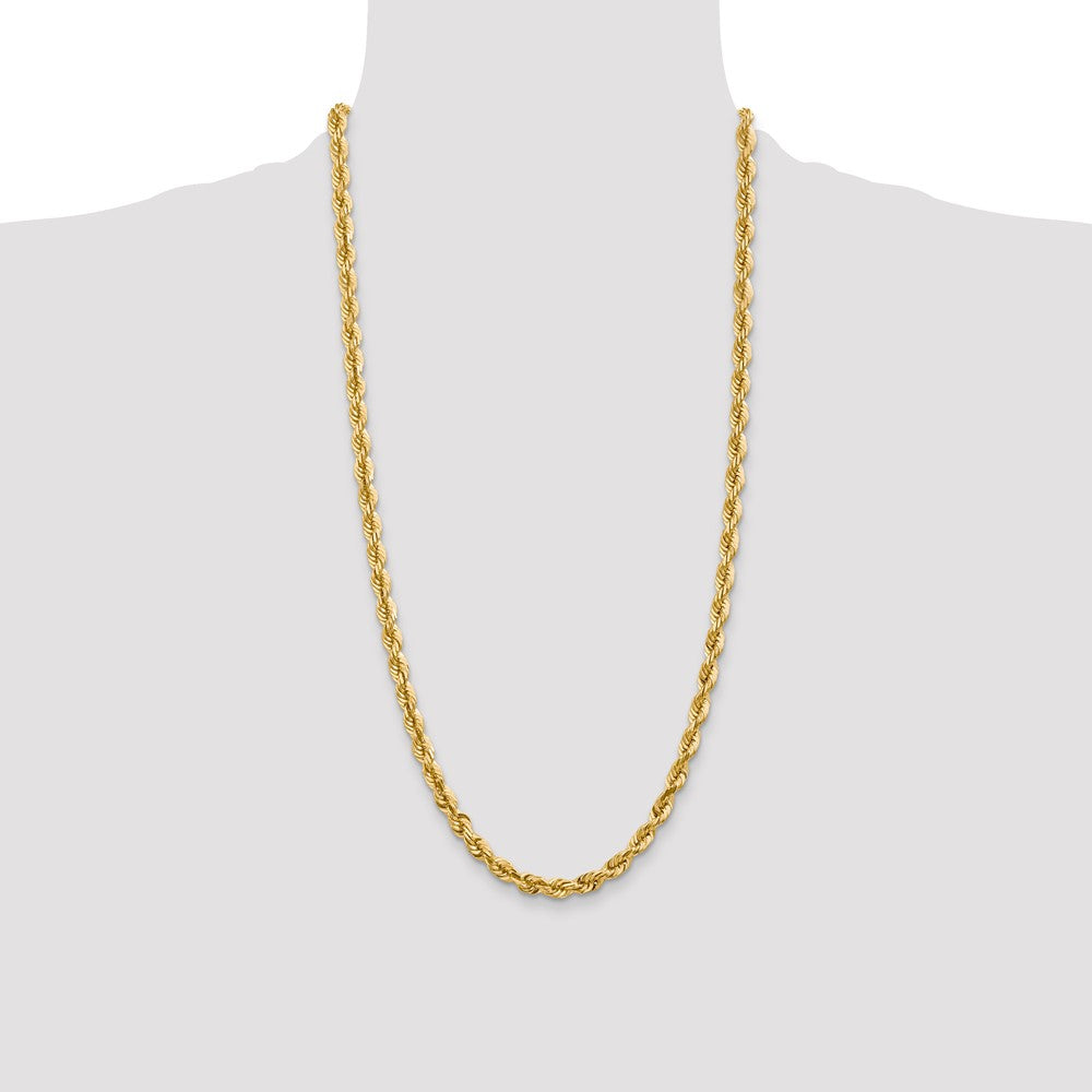 14k Yellow Gold 5.5 mm Diamond-cut Rope with Lobster Clasp Chain (41.44 grams)