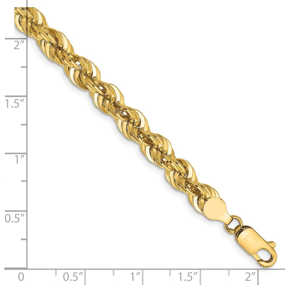 14k Yellow Gold 6 mm Regular Rope with Lobster Clasp Bracelet (19.7 grams)