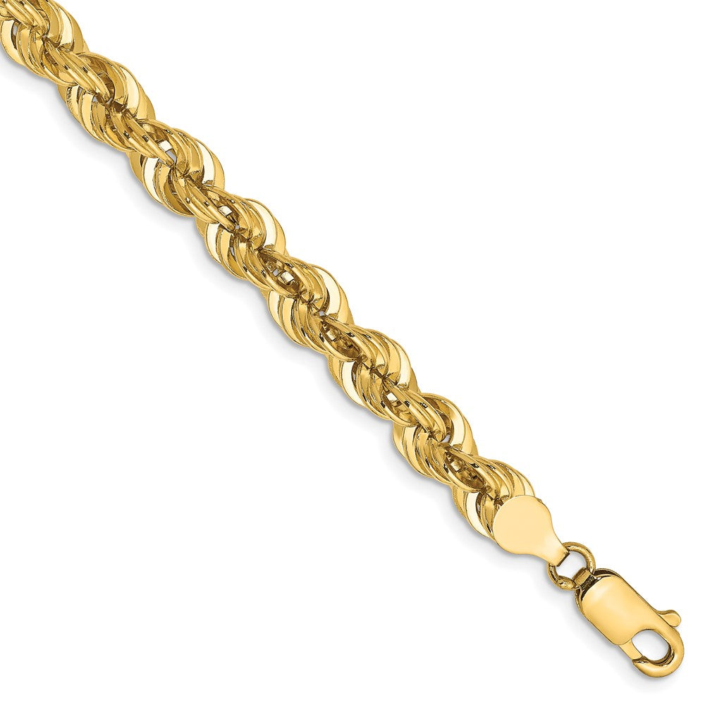 14k Yellow Gold 6 mm Regular Rope with Lobster Clasp Bracelet (19.7 grams)