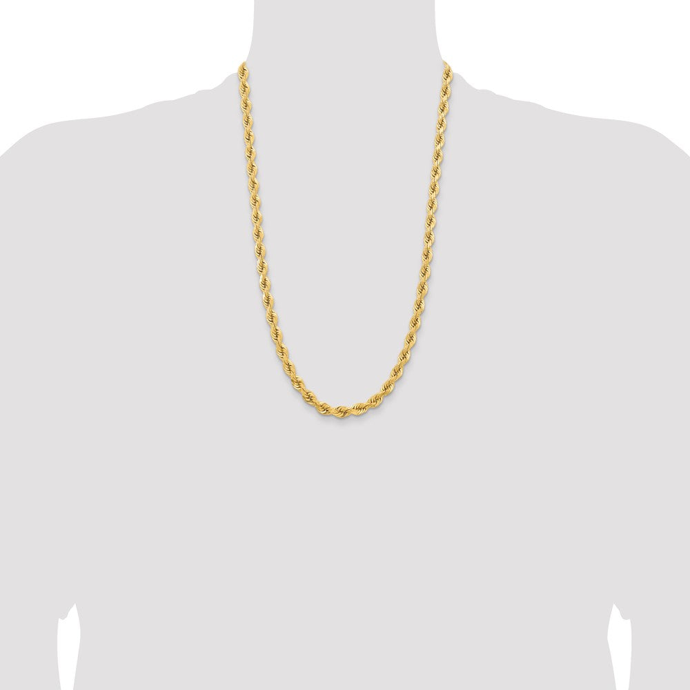 14k Yellow Gold 6.5 mm Diamond-cut Rope with Fancy Lobster Clasp Chain (73.43 grams)