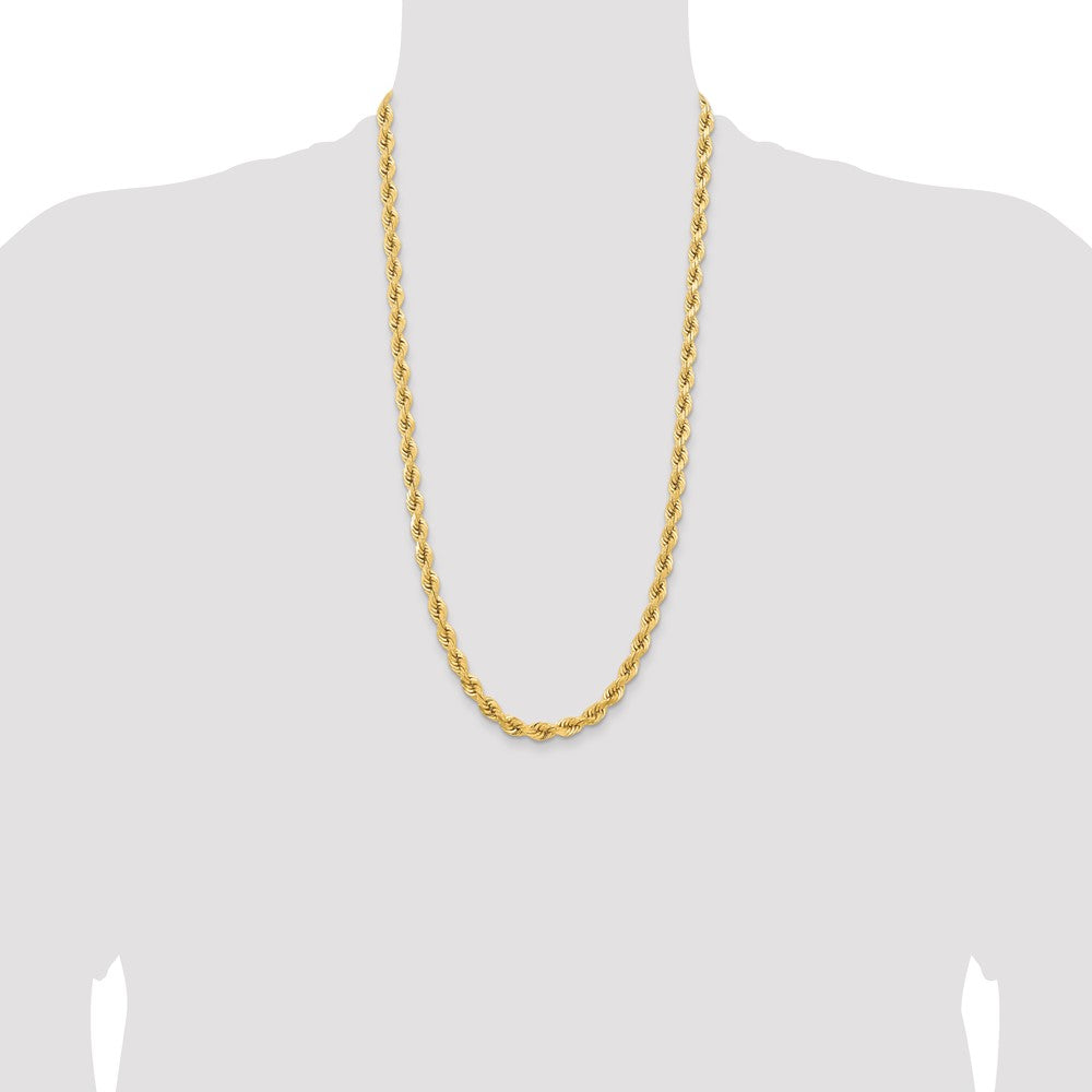 14k Yellow Gold 6.5 mm Diamond-cut Rope with Fancy Lobster Clasp Chain (73.43 grams)