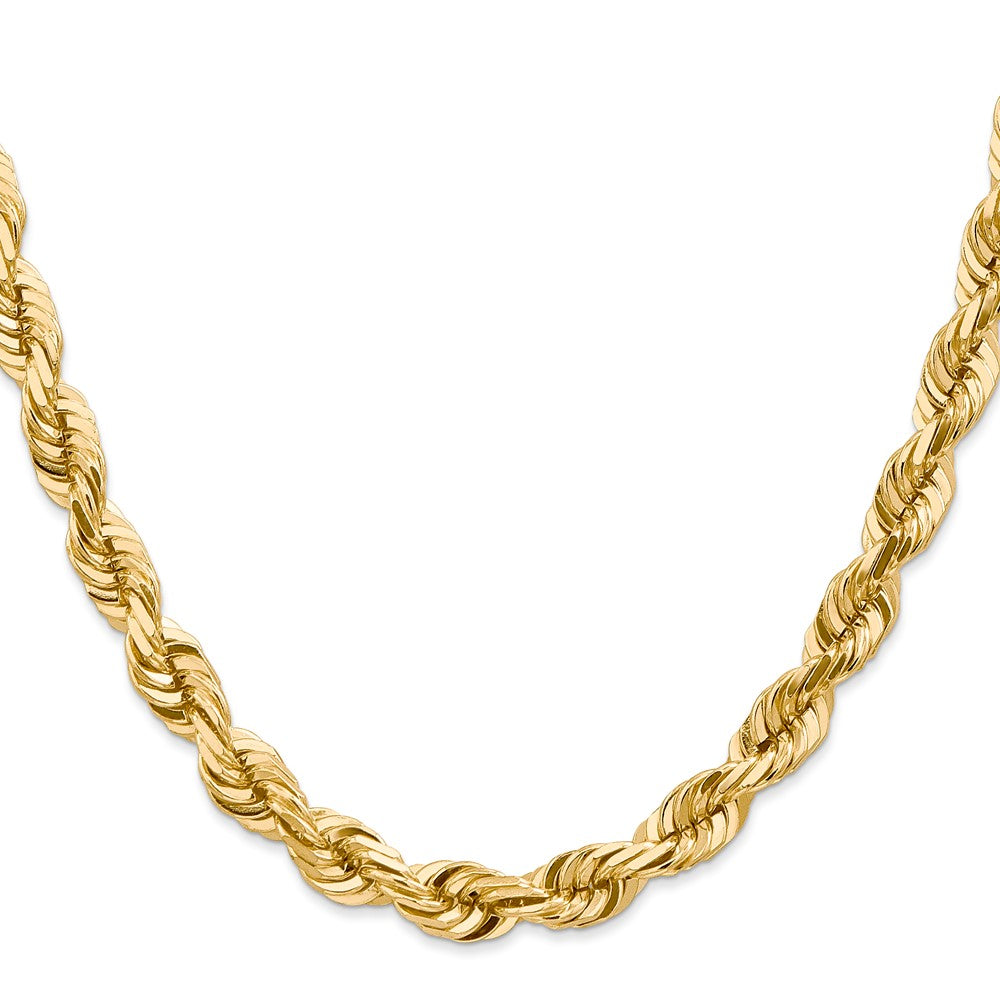 14k Yellow Gold 7 mm Diamond-cut Rope with Fancy Lobster Clasp Chain (84.82 grams)