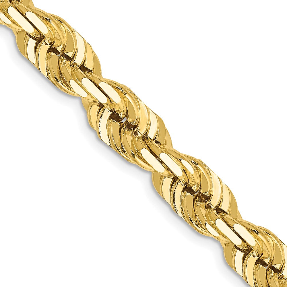 14k Yellow Gold 7 mm Diamond-cut Rope with Fancy Lobster Clasp Chain (84.82 grams)
