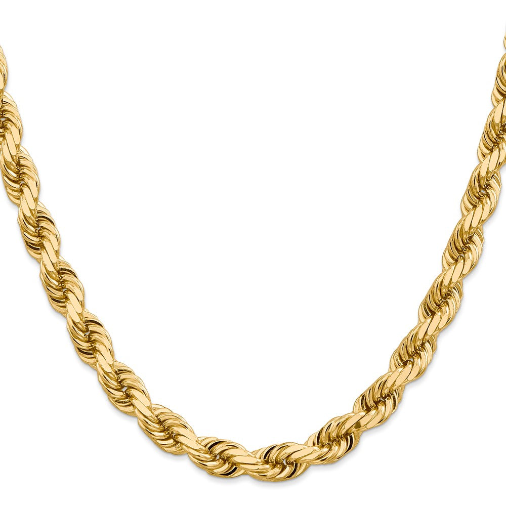 14k Yellow Gold 8 mm Diamond-cut Rope with Fancy Lobster Clasp Chain (104.66 grams)