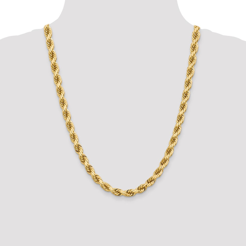 14k Yellow Gold 8 mm Diamond-cut Rope with Fancy Lobster Clasp Chain (104.66 grams)