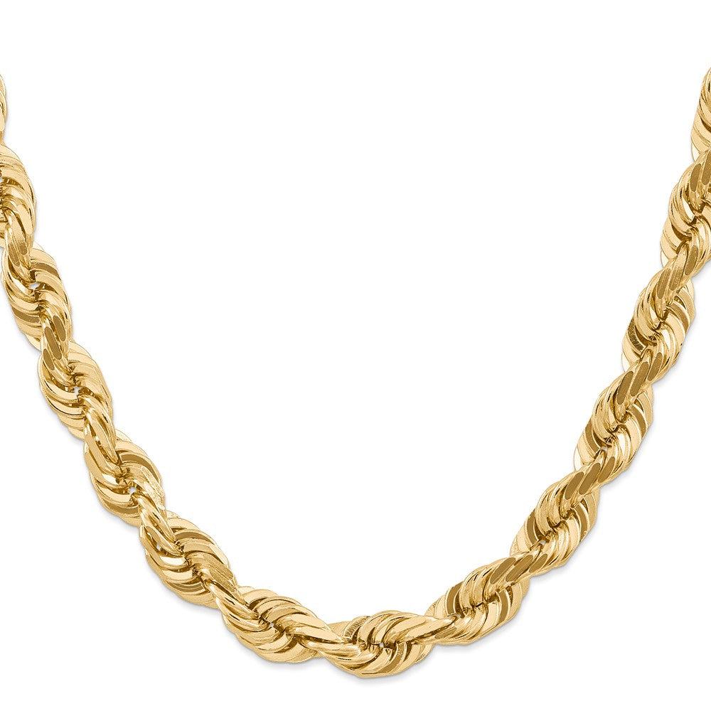 14k Yellow Gold 10 mm Diamond-cut Rope with Fancy Lobster Clasp Chain (154.29 grams)