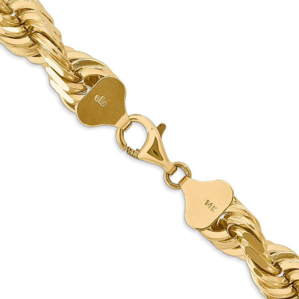 14k Yellow Gold 10 mm Diamond-cut Rope with Fancy Lobster Clasp Chain (154.29 grams)
