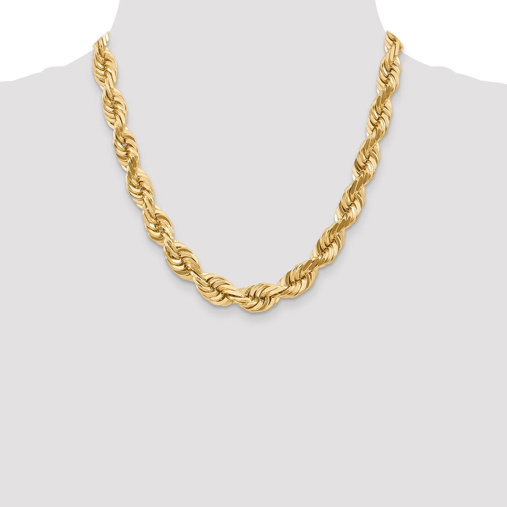 14k Yellow Gold 10 mm Diamond-cut Rope with Fancy Lobster Clasp Chain (154.29 grams)