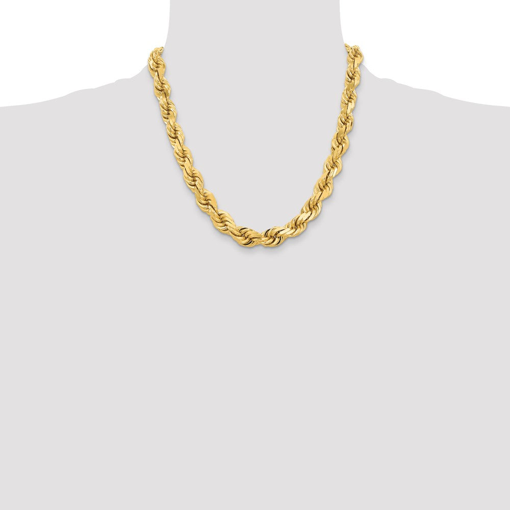 14k Yellow Gold 12 mm Diamond-cut Rope with Fancy Lobster Clasp Chain (226.25 grams)