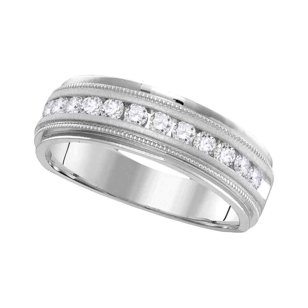 Gold Band Wedding Ring 1/4 Cttw Round Natural Diamond Mens (4.94 grams)