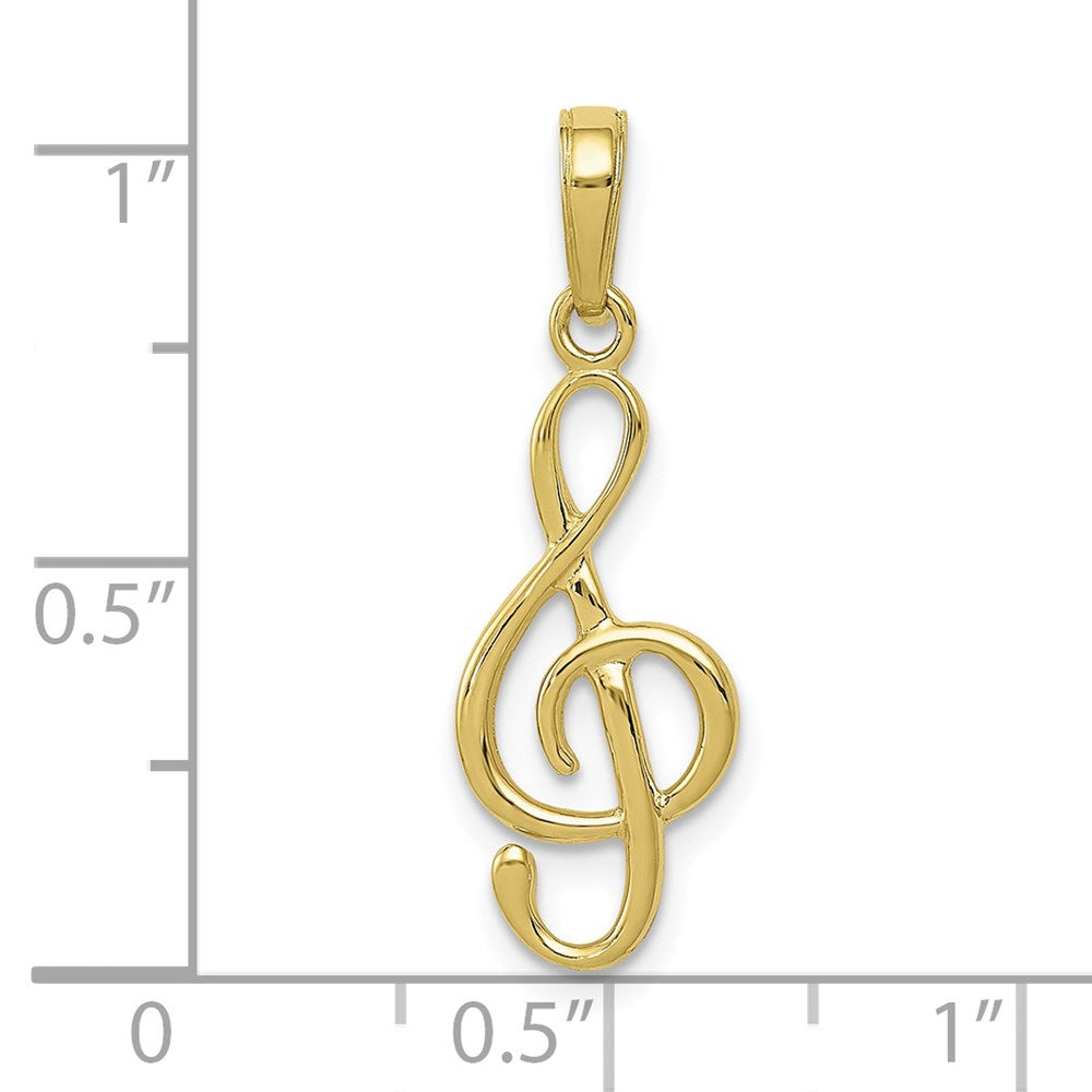 10k Yellow Gold 9 mm Treble Clef Pendant (0.76 grams)