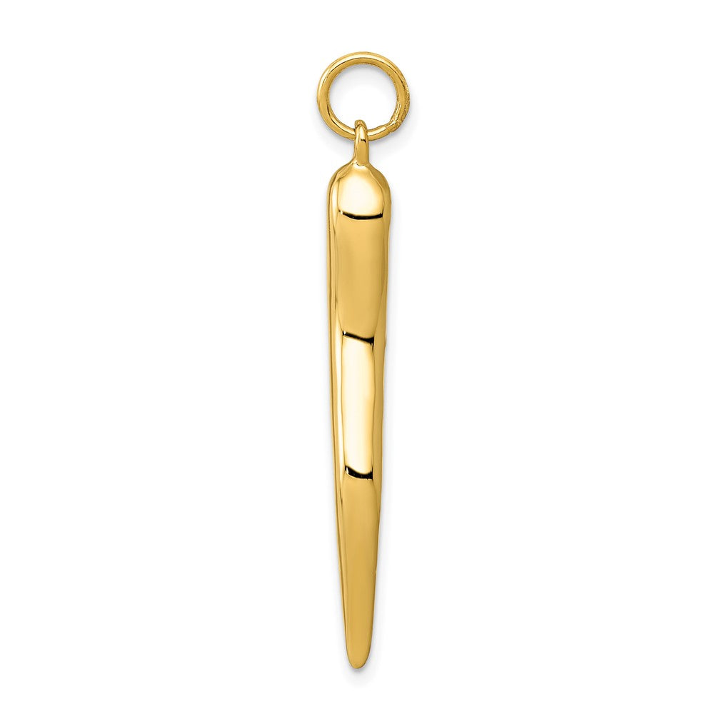 10k Yellow Gold 5 mm Large Italian Horn Charm (3.59 grams)
