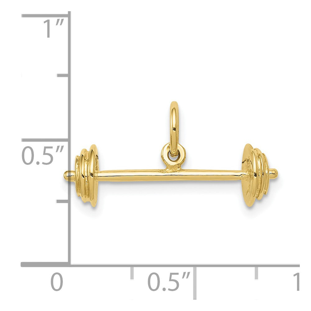 10k Yellow Gold 22 mm Barbell Charm (1.34 grams)