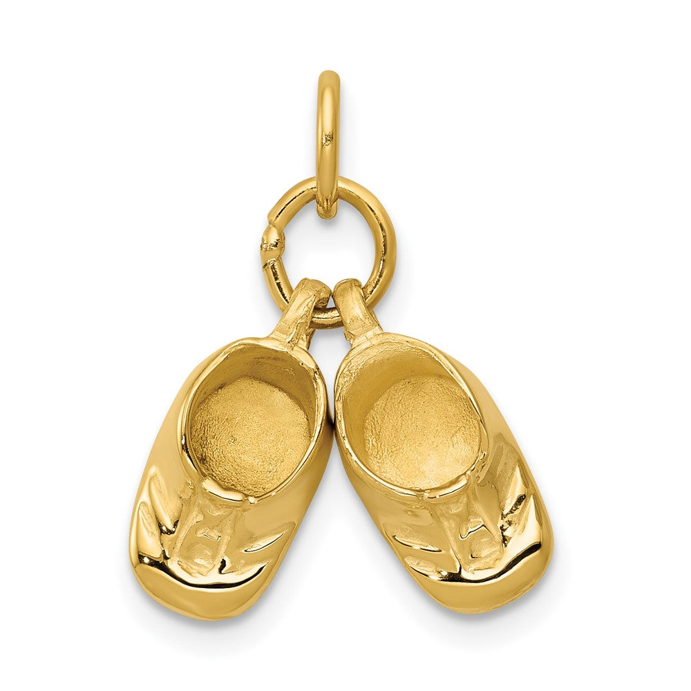 10k Yellow Gold 15 mm Polished Baby Shoes Charm