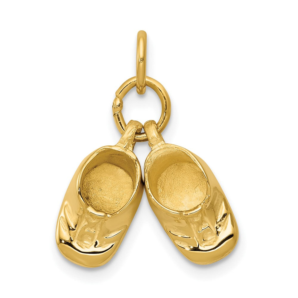 10k Yellow Gold 15 mm Polished Baby Shoes Charm (2.18 grams)