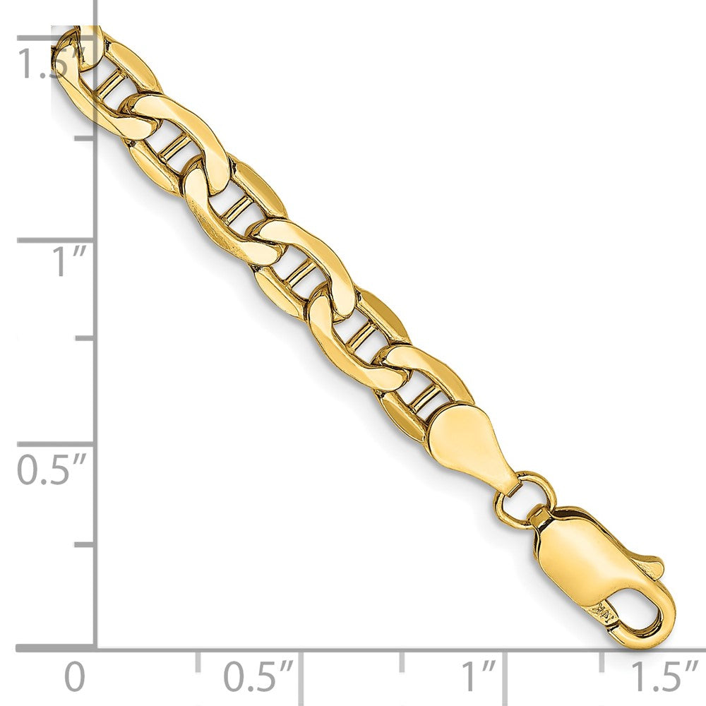 10k Yellow Gold 4.75 mm Semi-Solid Anchor Bracelet (3.41 grams)