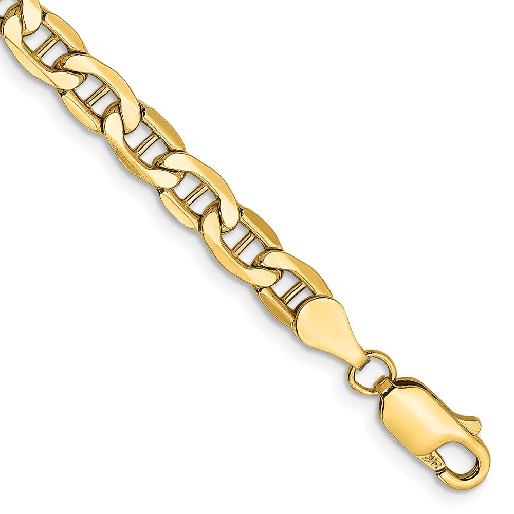 10k Yellow Gold 4.75 mm Semi-Solid Anchor Bracelet (3.41 grams)