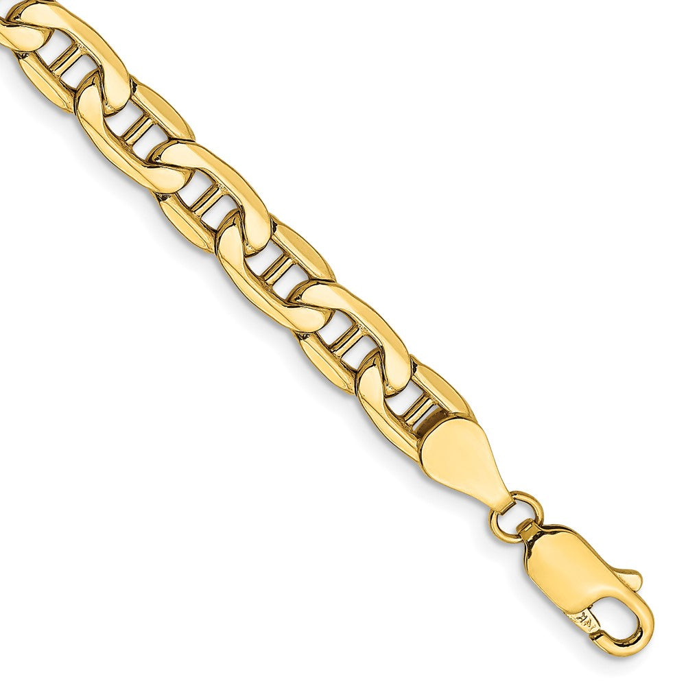 10k Yellow Gold 5.5 mm Semi-Solid Anchor Bracelet (4.31 grams)