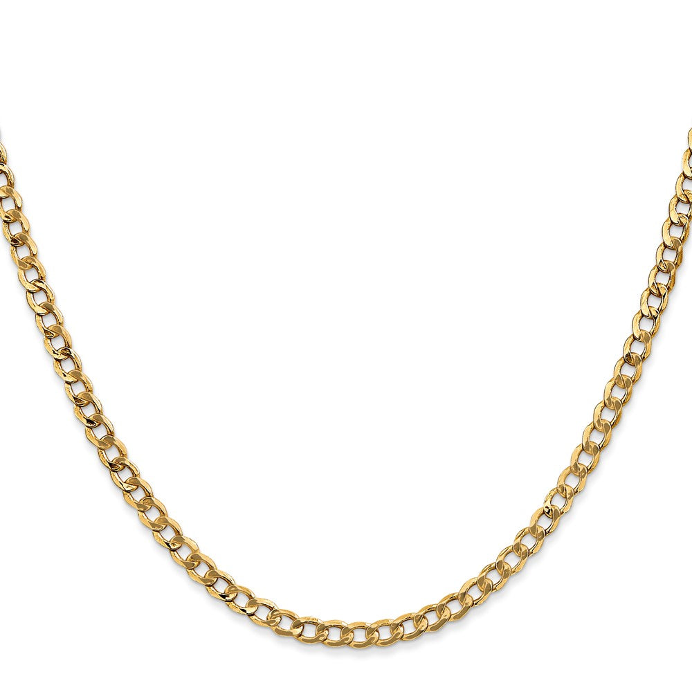 10k Yellow Gold 3.35 mm Semi-Solid Curb Link Chain (2.88 grams)