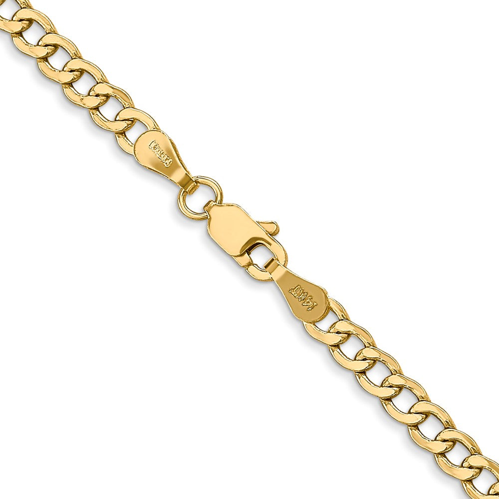 10k Yellow Gold 3.35 mm Semi-Solid Curb Link Chain (2.88 grams)
