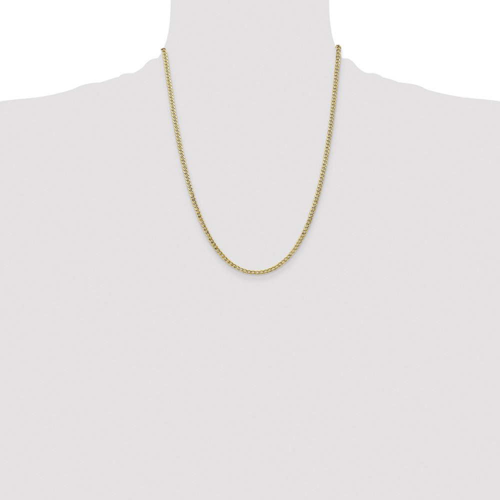 10k Yellow Gold 3.35 mm Semi-Solid Curb Link Chain (2.88 grams)