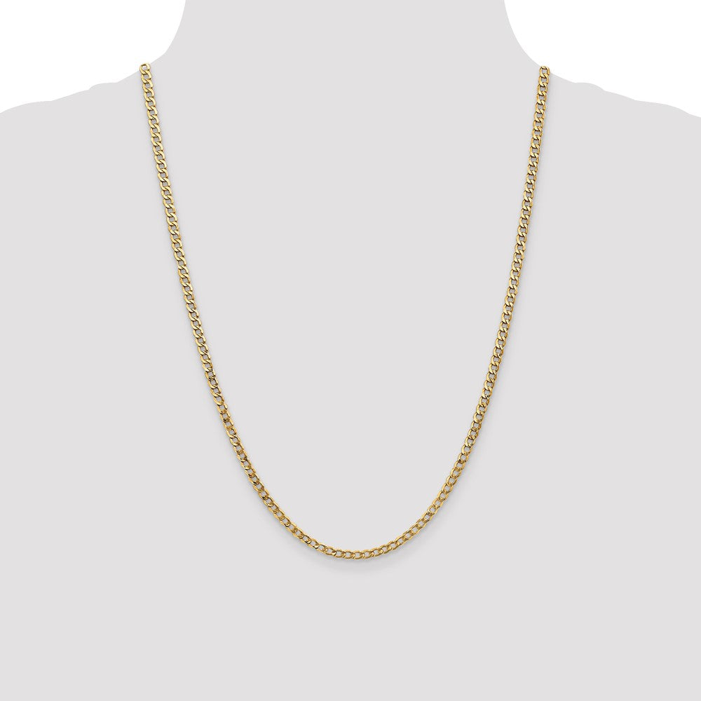 10k Yellow Gold 3.35 mm Semi-Solid Curb Link Chain (2.88 grams)