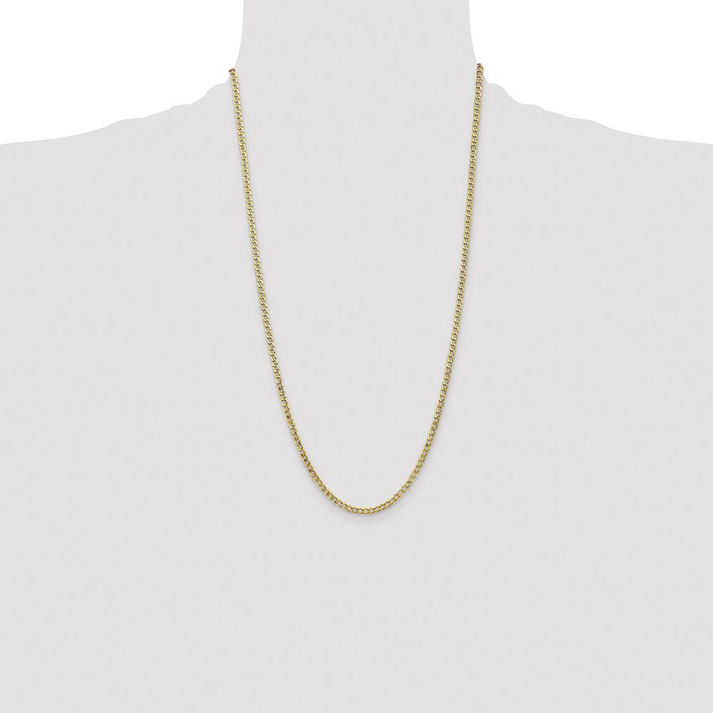 10k Yellow Gold 3.35 mm Semi-Solid Curb Link Chain (2.88 grams)
