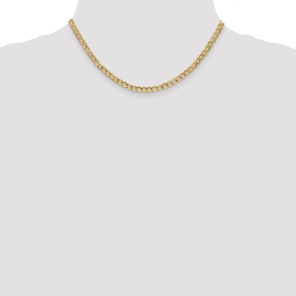 10k Yellow Gold 4.3 mm Semi-Solid Curb Link Chain (4.13 grams)