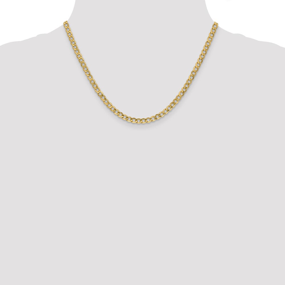 10k Yellow Gold 4.3 mm Semi-Solid Curb Link Chain (4.13 grams)