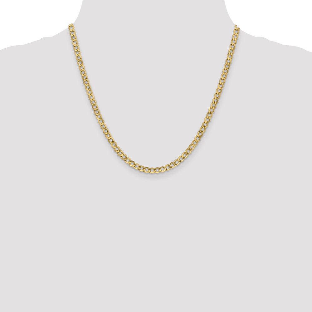 10k Yellow Gold 4.3 mm Semi-Solid Curb Link Chain (4.13 grams)