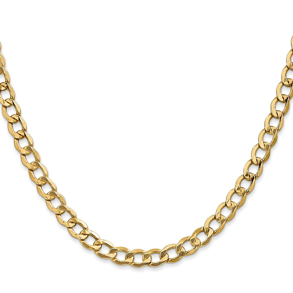 10k Yellow Gold 5.25 mm Semi-Solid Curb Link Chain (5.9 grams)