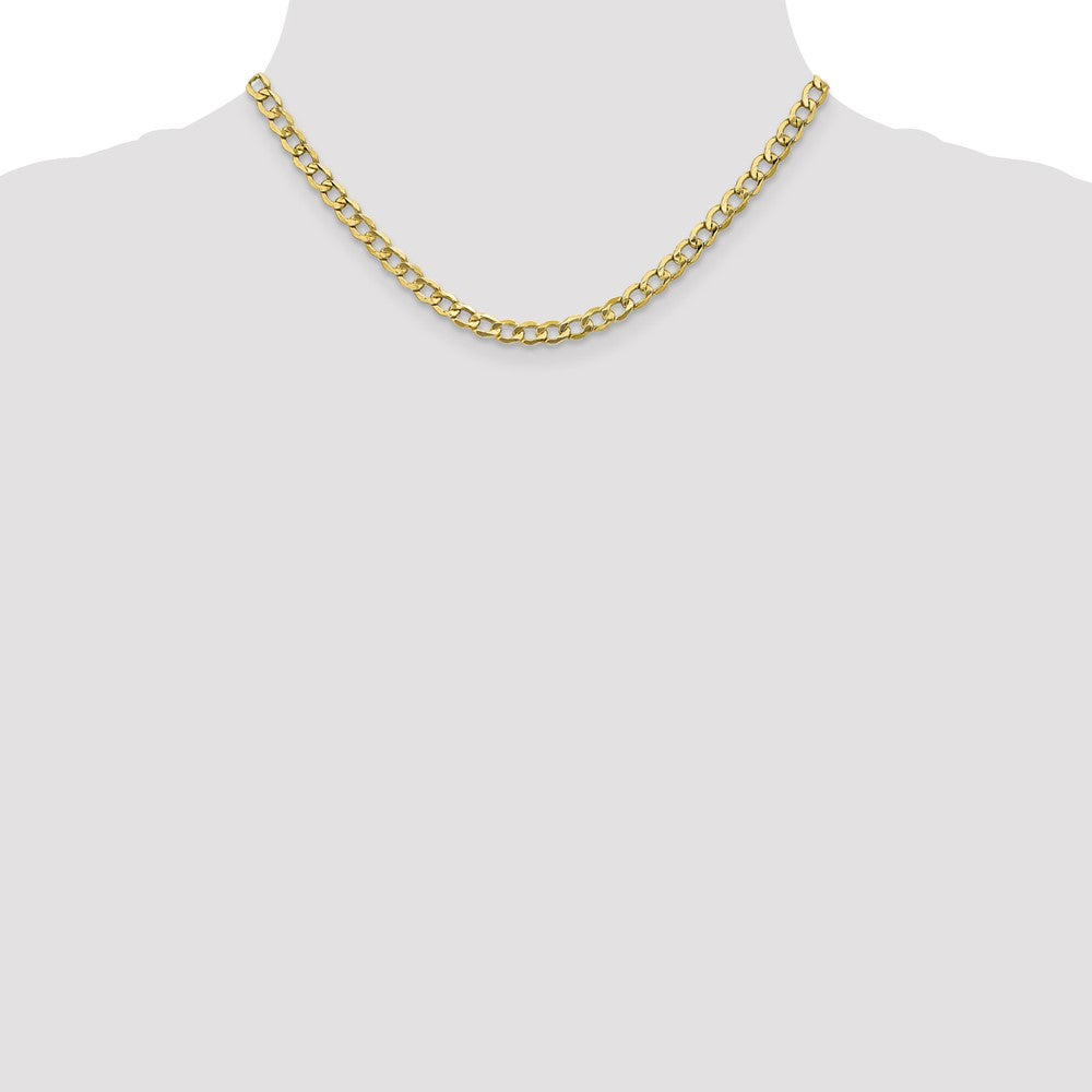 10k Yellow Gold 5.25 mm Semi-Solid Curb Link Chain (5.9 grams)