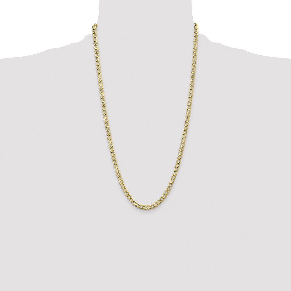 10k Yellow Gold 5.25 mm Semi-Solid Curb Link Chain (5.9 grams)
