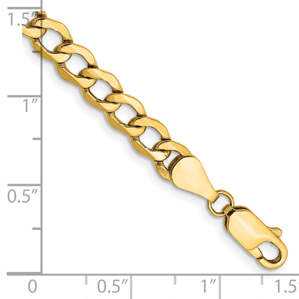 10k Yellow Gold 5.25 mm Semi-Solid Curb Link Bracelet