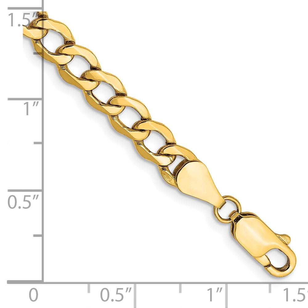 10k Yellow Gold 5.25 mm Semi-Solid Curb Link Bracelet (2.99 grams)