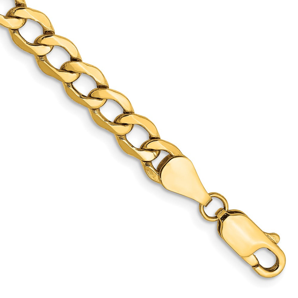 10k Yellow Gold 5.25 mm Semi-Solid Curb Link Bracelet