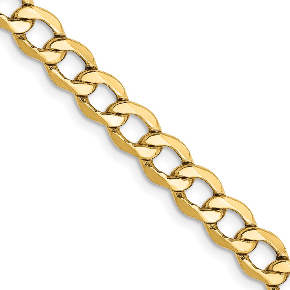 10k Yellow Gold 5.25 mm Semi-Solid Curb Link Chain (5.9 grams)