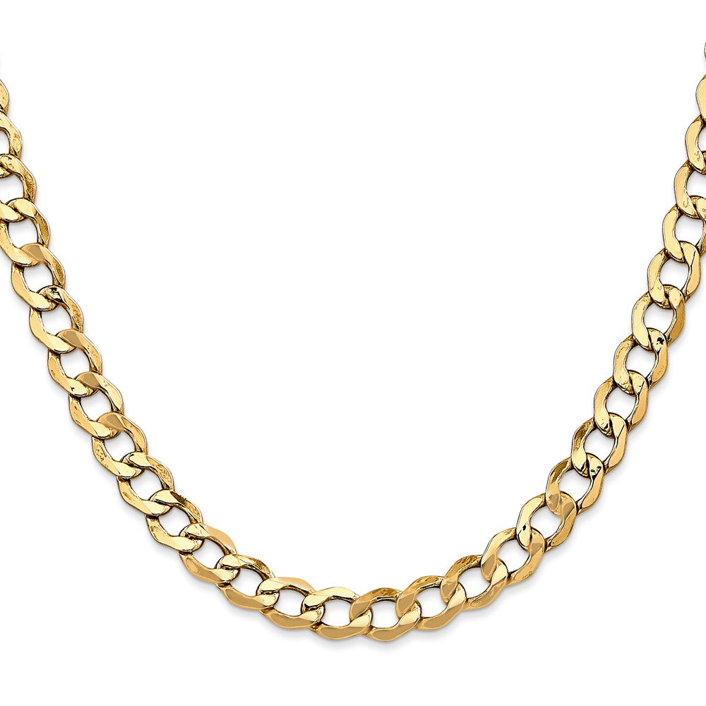 10k Yellow Gold 6.5 mm Semi-Solid Curb Link Chain (12.05 grams)