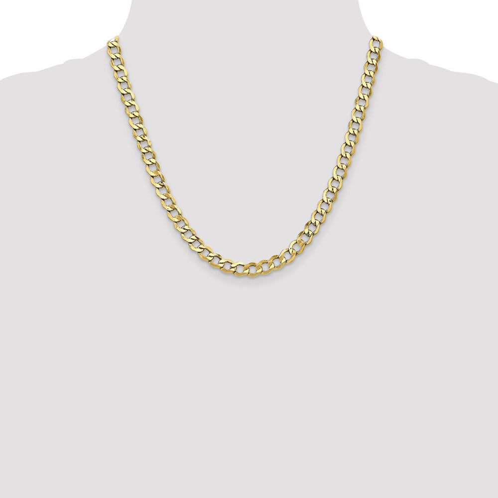 10k Yellow Gold 6.5 mm Semi-Solid Curb Link Chain (12.05 grams)