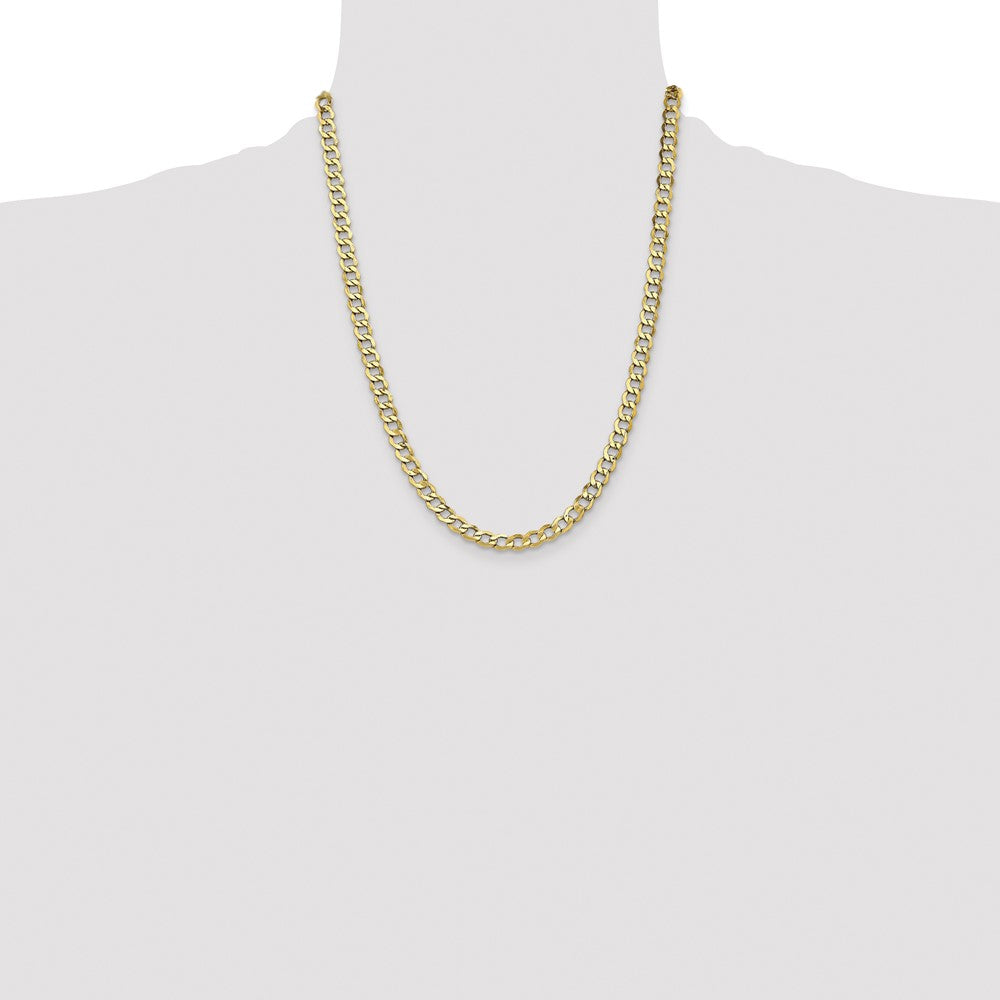 10k Yellow Gold 6.5 mm Semi-Solid Curb Link Chain (12.05 grams)