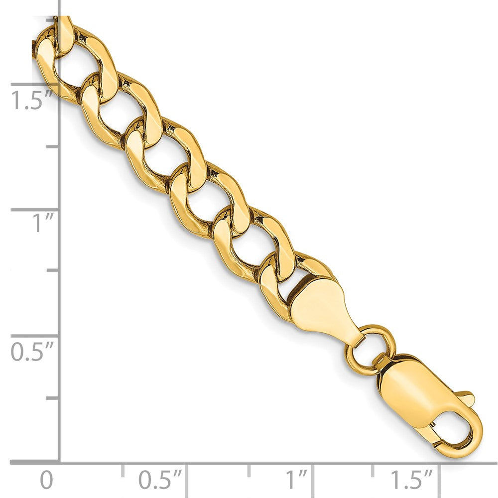10k Yellow Gold 6.5 mm Semi-Solid Curb Link Bracelet (4.83 grams)