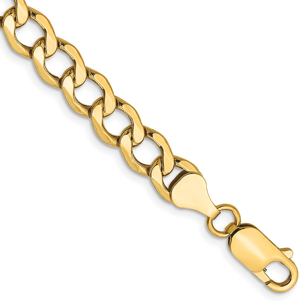 10k Yellow Gold 6.5 mm Semi-Solid Curb Link Bracelet (4.83 grams)