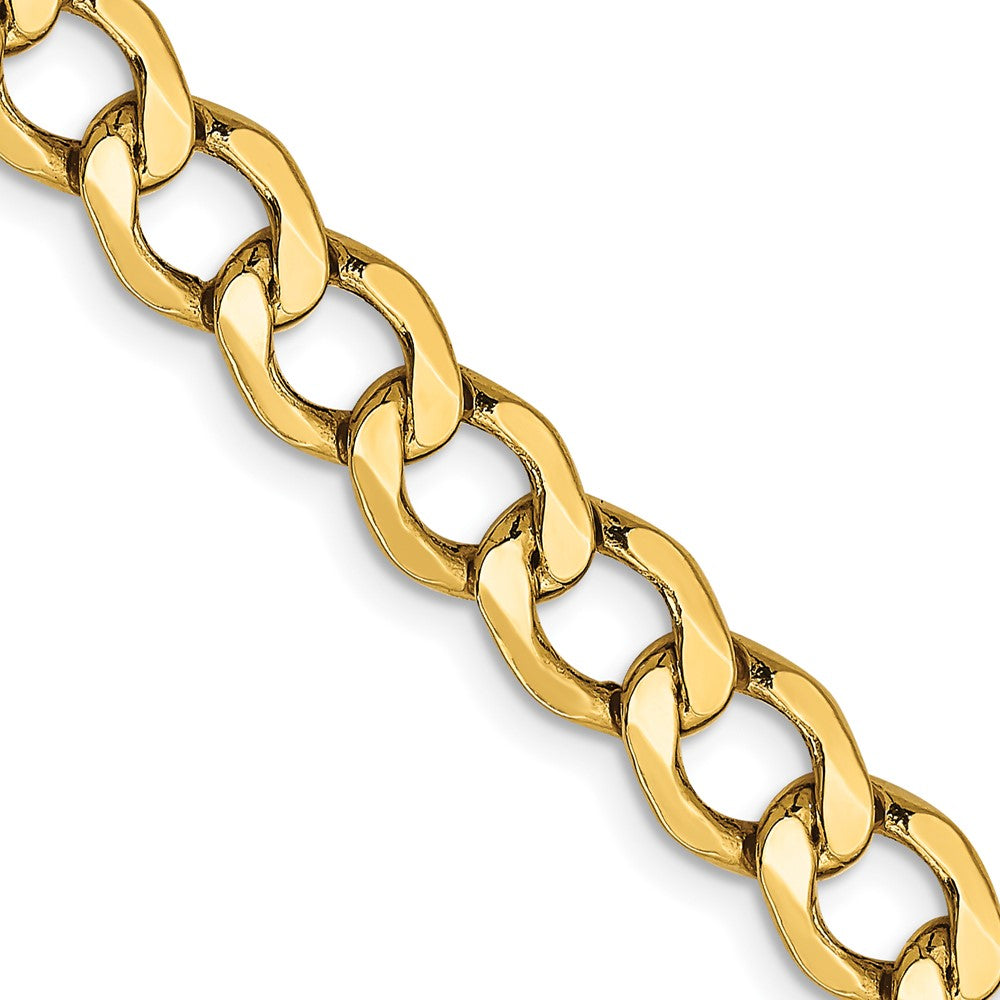 10k Yellow Gold 6.5 mm Semi-Solid Curb Link Chain (12.05 grams)