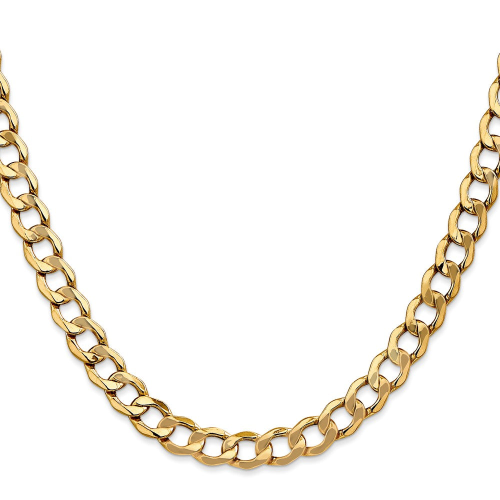 10k Yellow Gold 7 mm Semi-Solid Curb Link Chain (13.99 grams)