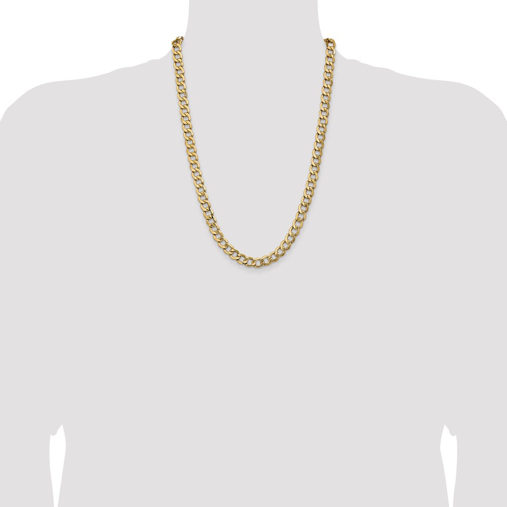 10k Yellow Gold 9 mm Semi-Solid Curb Chain (20.61 grams)