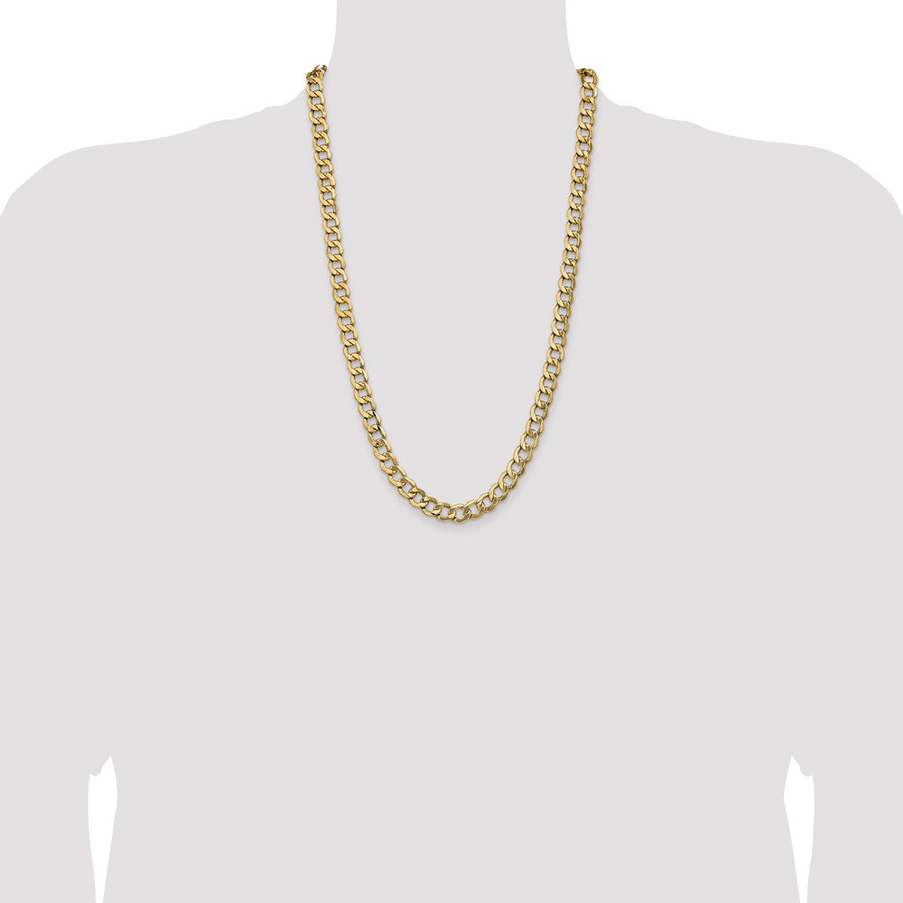 10k Yellow Gold 9 mm Semi-Solid Curb Chain (20.61 grams)